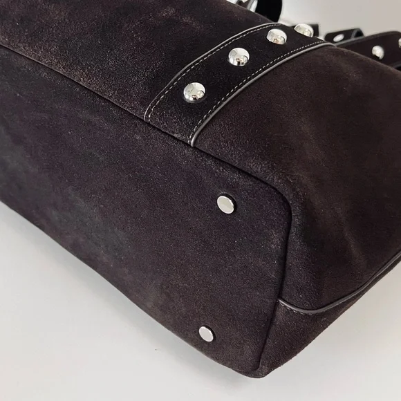 Evereve Sloane Studded Suede Leather Tote Bag NWT - Picture 8 of 14